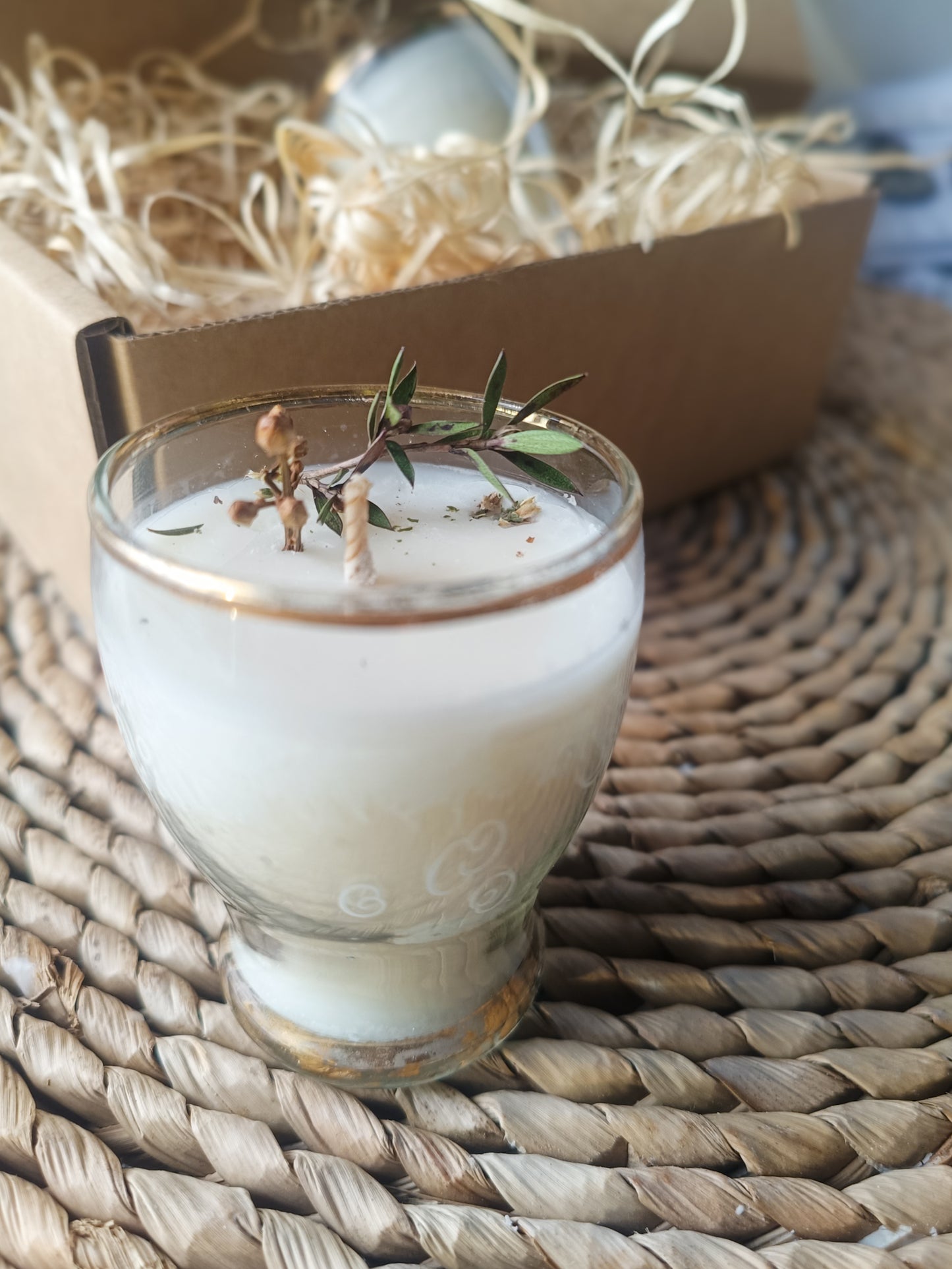 Vintage Gold Shot Candle Duo