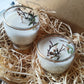 Vintage Gold Shot Candle Duo