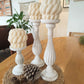 White Washed Candle Holders
