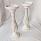 White Washed Candle Holders