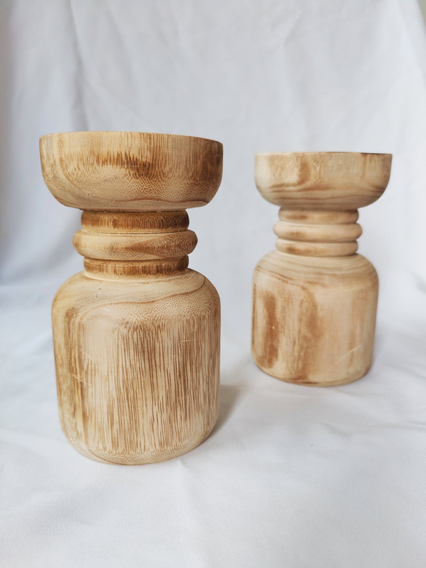 Natural Wood Candle Holder