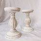 White Washed Candle Holders