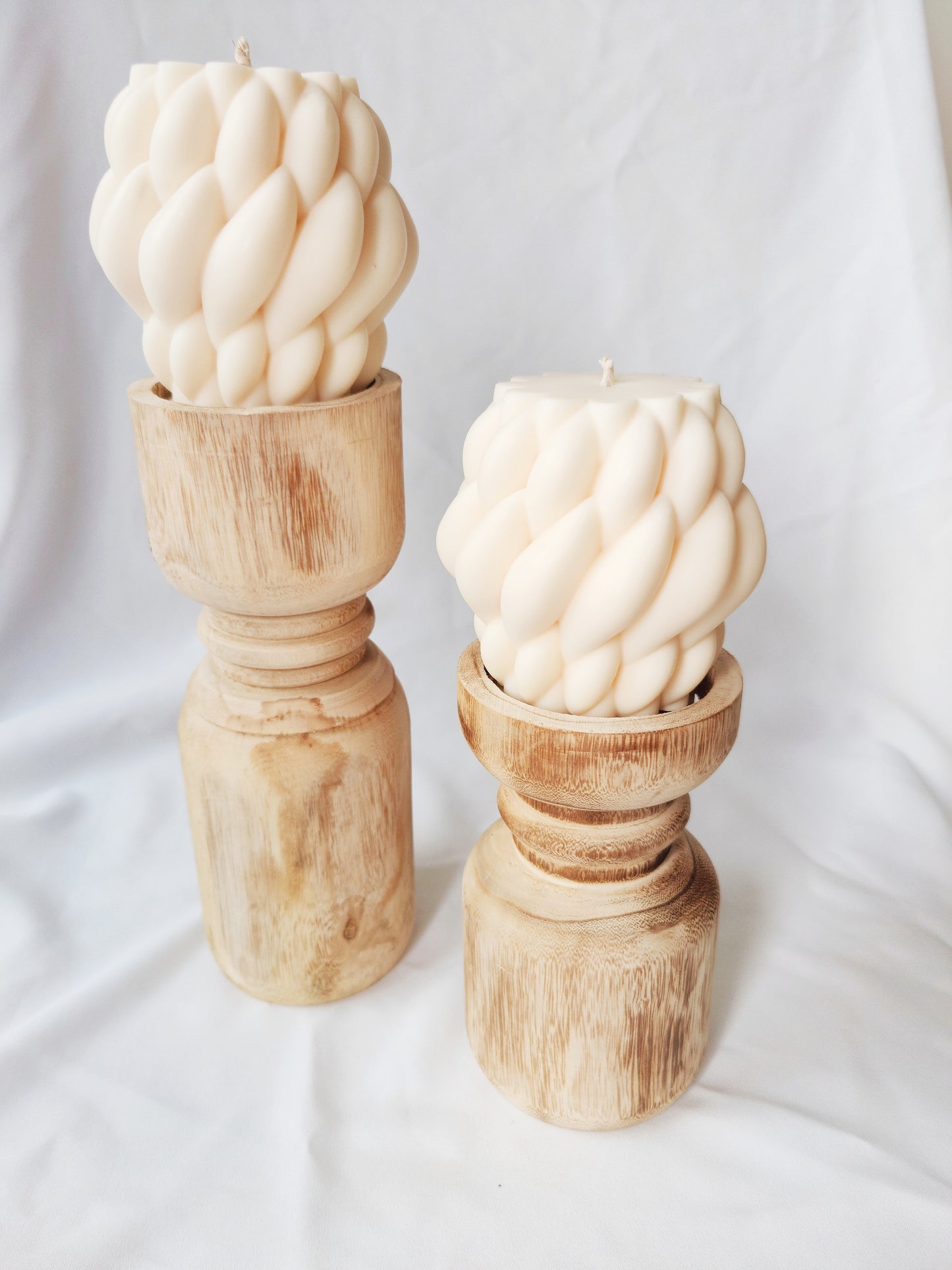 Natural Wood Candle Holder