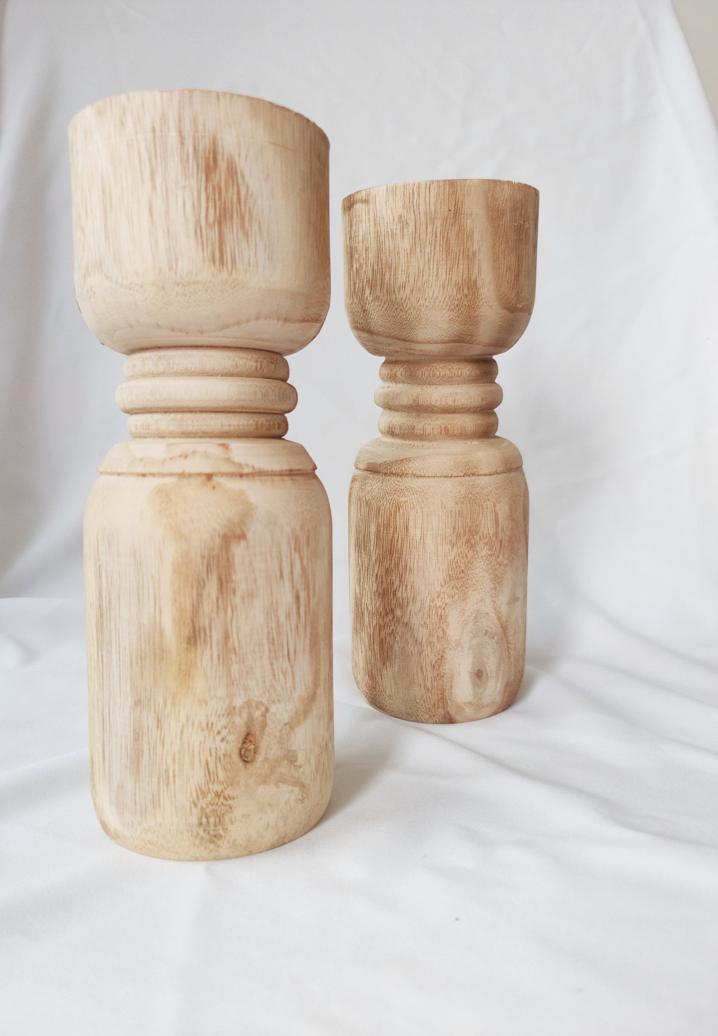 Natural Wood Candle Holder