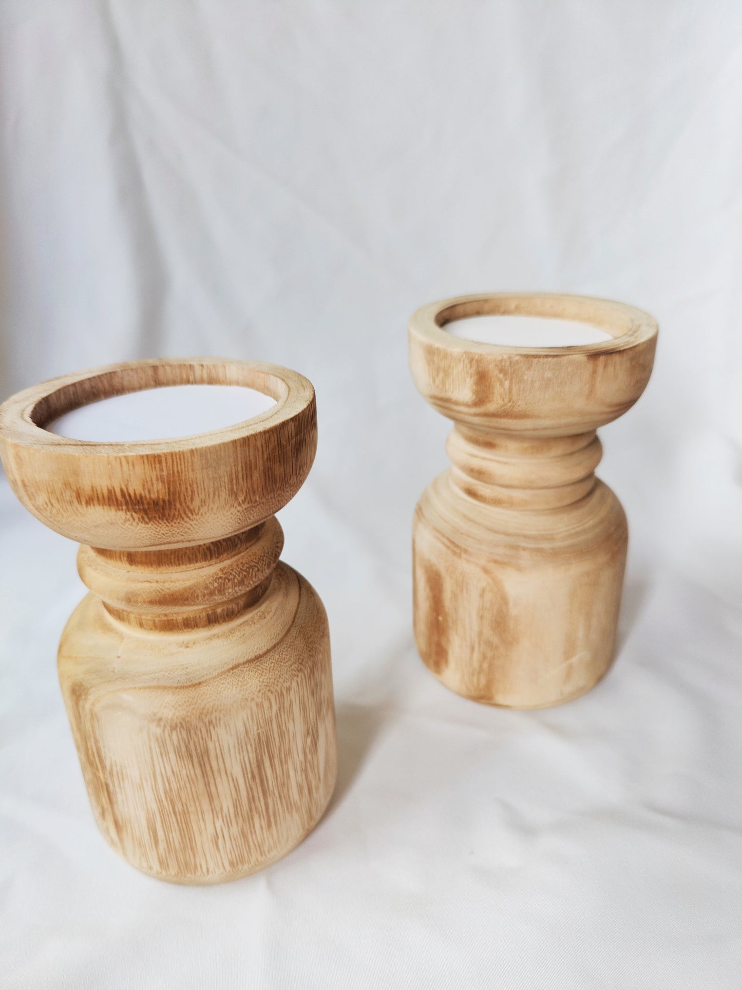 Natural Wood Candle Holder